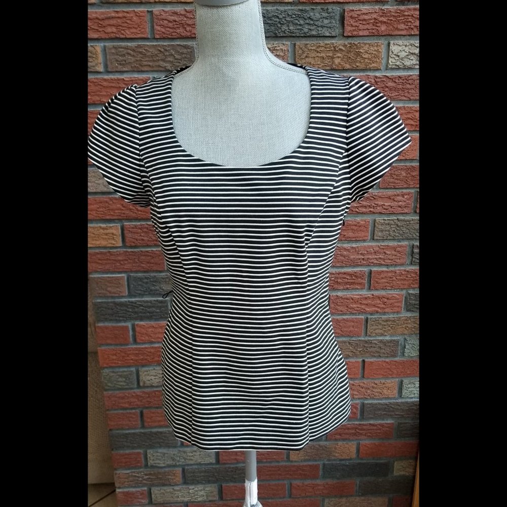 White House Black Market Striped Short Sleeve Top